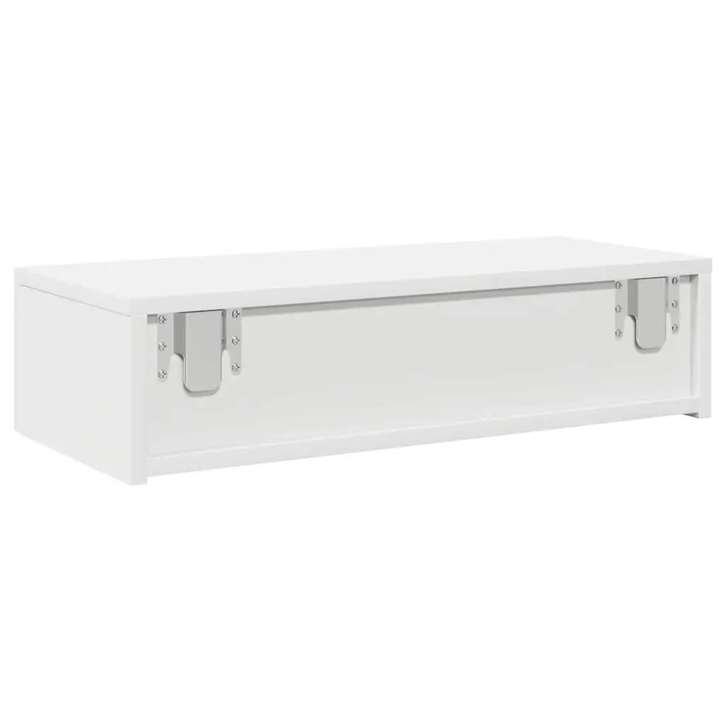 Wall Shelf with Drawers Floating Storage Cabinet 60 x 26.5 x 15 cm White