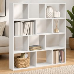 Wall-Mounted Storage Cube Shelf with 12 Compartments