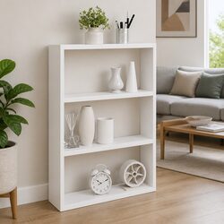 Floating Wall Shelf in White, Engineered Wood Construction