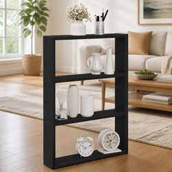 Engineered Wood Black Floating Wall Shelf 43x9x60 cm