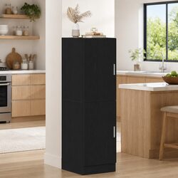 Engineered Wood Kitchen Cabinet in Black with Ample Storage