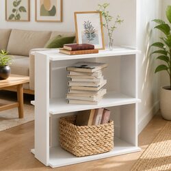White 3-Tier Bookcase Storage Unit 60x30x60cm