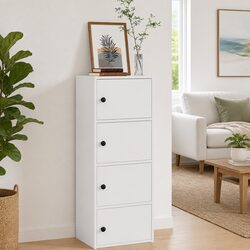 Engineered Wood White Bookcase 40x24x102cm