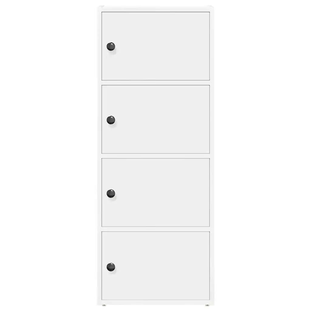 Bookcase White Enclosed Storage 40x24x102cm Shelving Unit