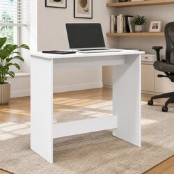 White Writing Desk with Engineered Wood Construction