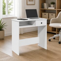 Engineered Wood White Writing Desk 80x40x75cm
