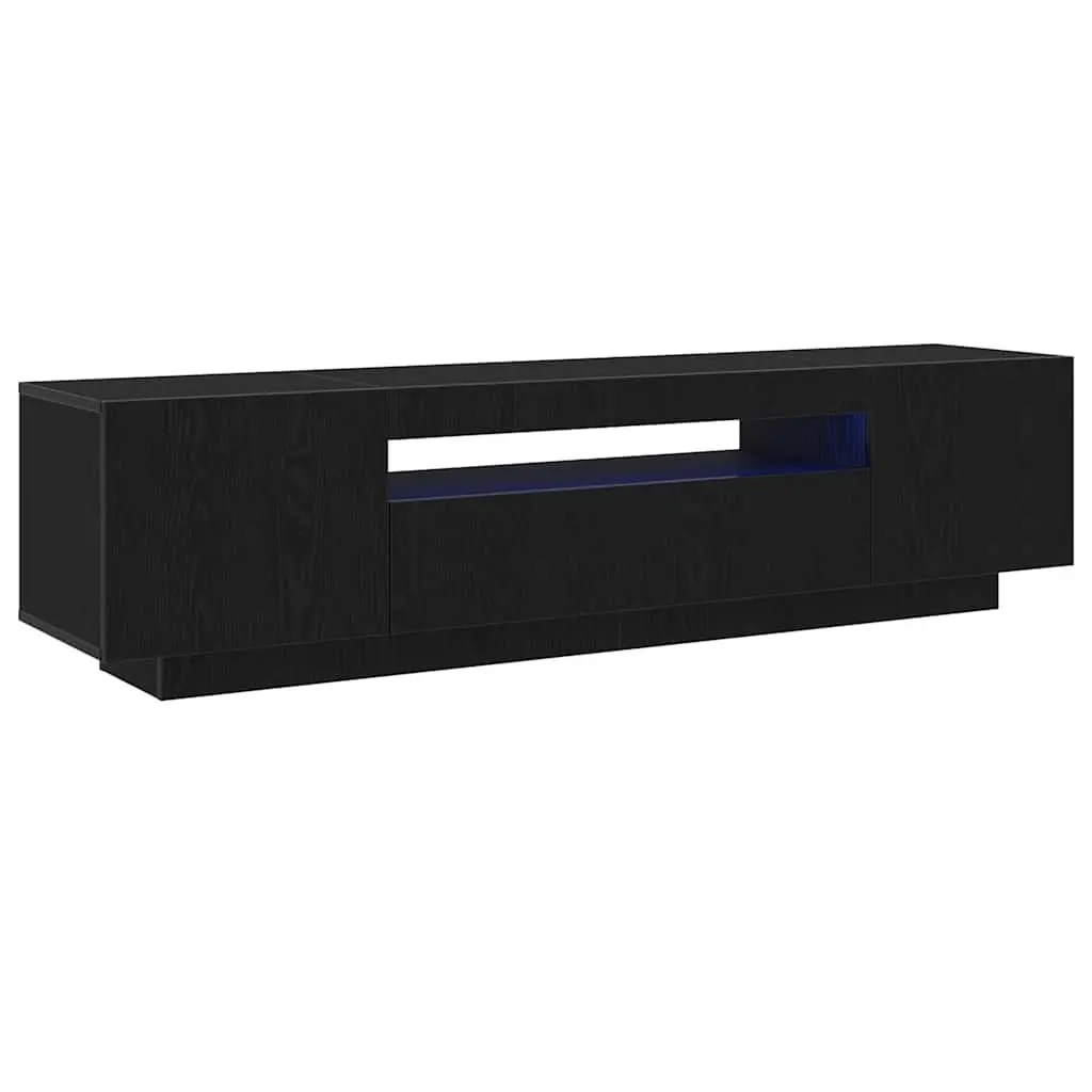 TV Cabinet Modern Storage Unit 160x35x40cm Black