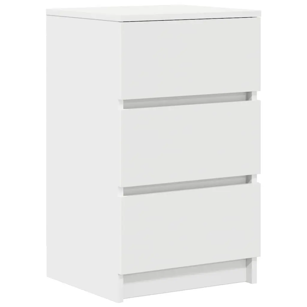 Bedside Cabinet 3 Drawers White Nightstand Bedroom Storage Organiser 39x35x65cm
