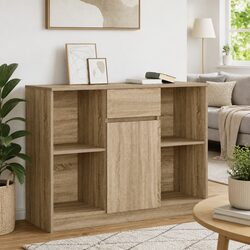 Brown Engineered Wood Sideboard Cabinet with Storage Options