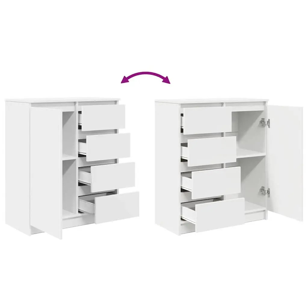 Sideboard Cabinet with Drawers and Shelf White 71W x 35D x 84H cm