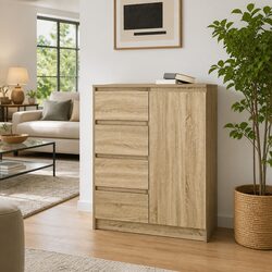Engineered Wood Sideboard Storage Cabinet with Drawers
