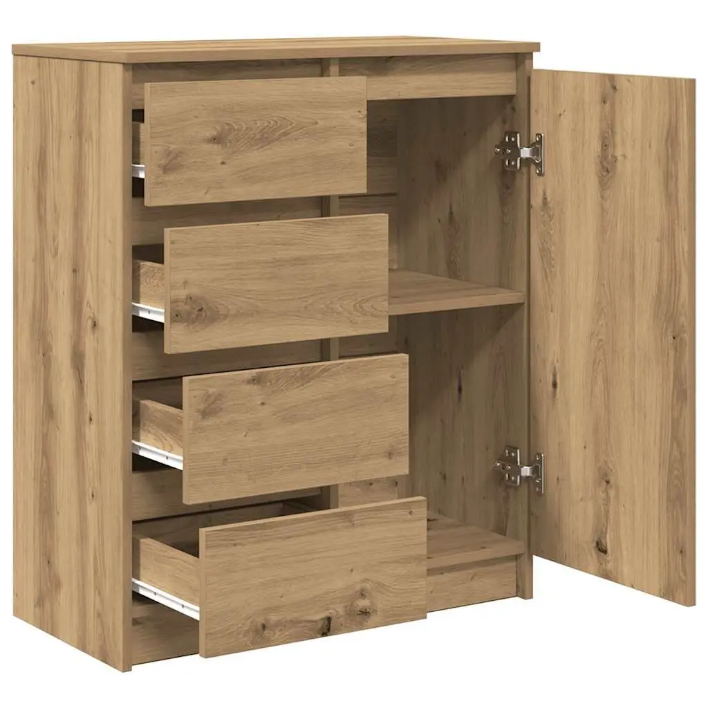 Sideboard Storage Cabinet Brown Engineered Wood with Drawers and Door 71W x 35D x 84H cm