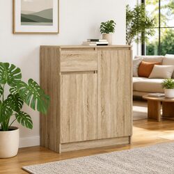 Engineered Wood Sideboard Storage Cabinet in Brown
