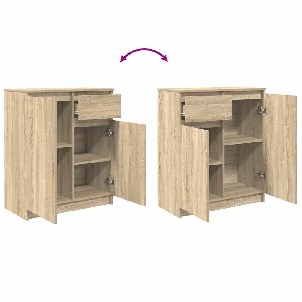Sideboard Storage Cabinet with Drawer Brown Engineered Wood