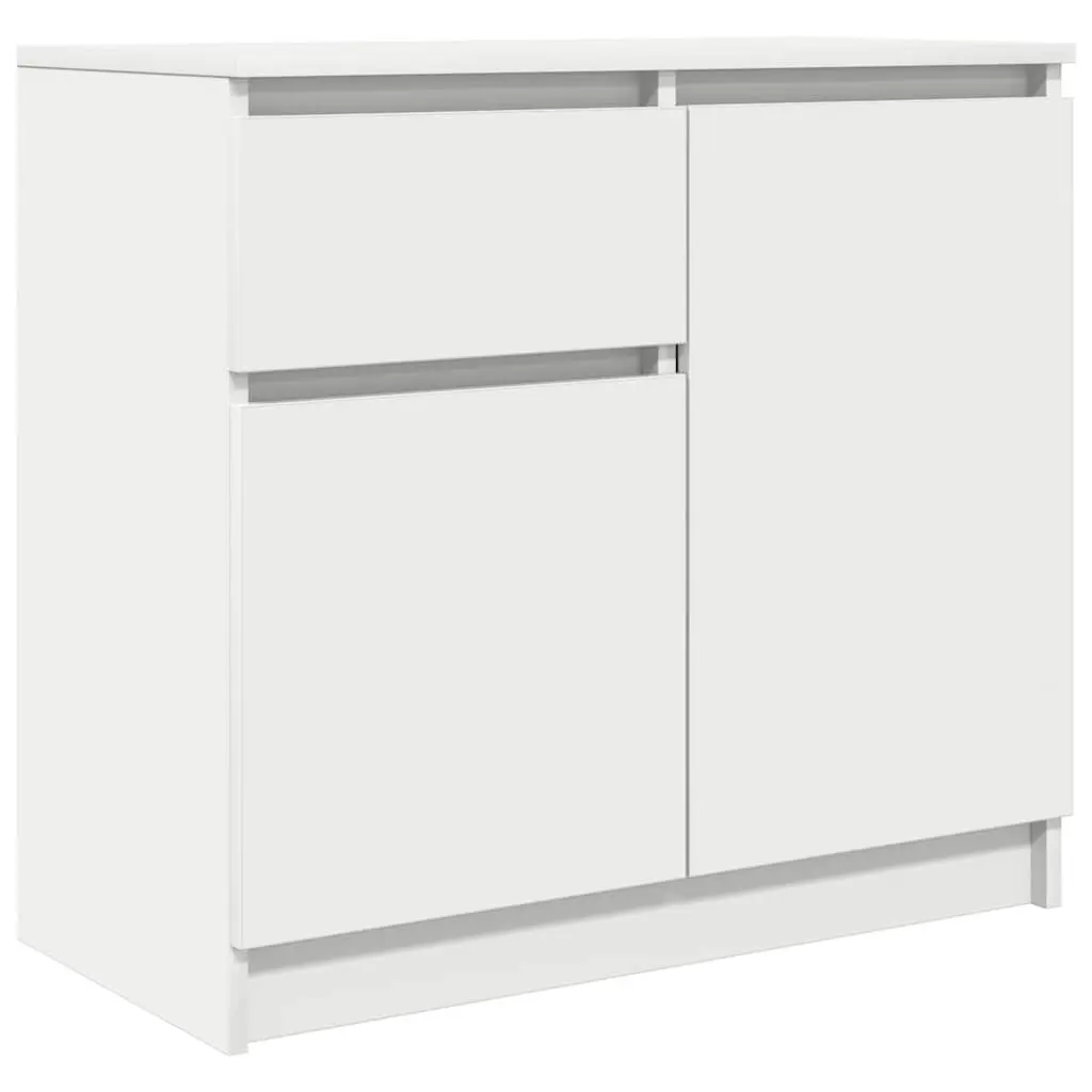 Sideboard Storage Cabinet with Drawer Doors Shelf Engineered Wood White 71W x 35D x 65H cm