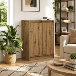 Engineered Wood Sideboard Cabinet in Brown for Storage Solutions