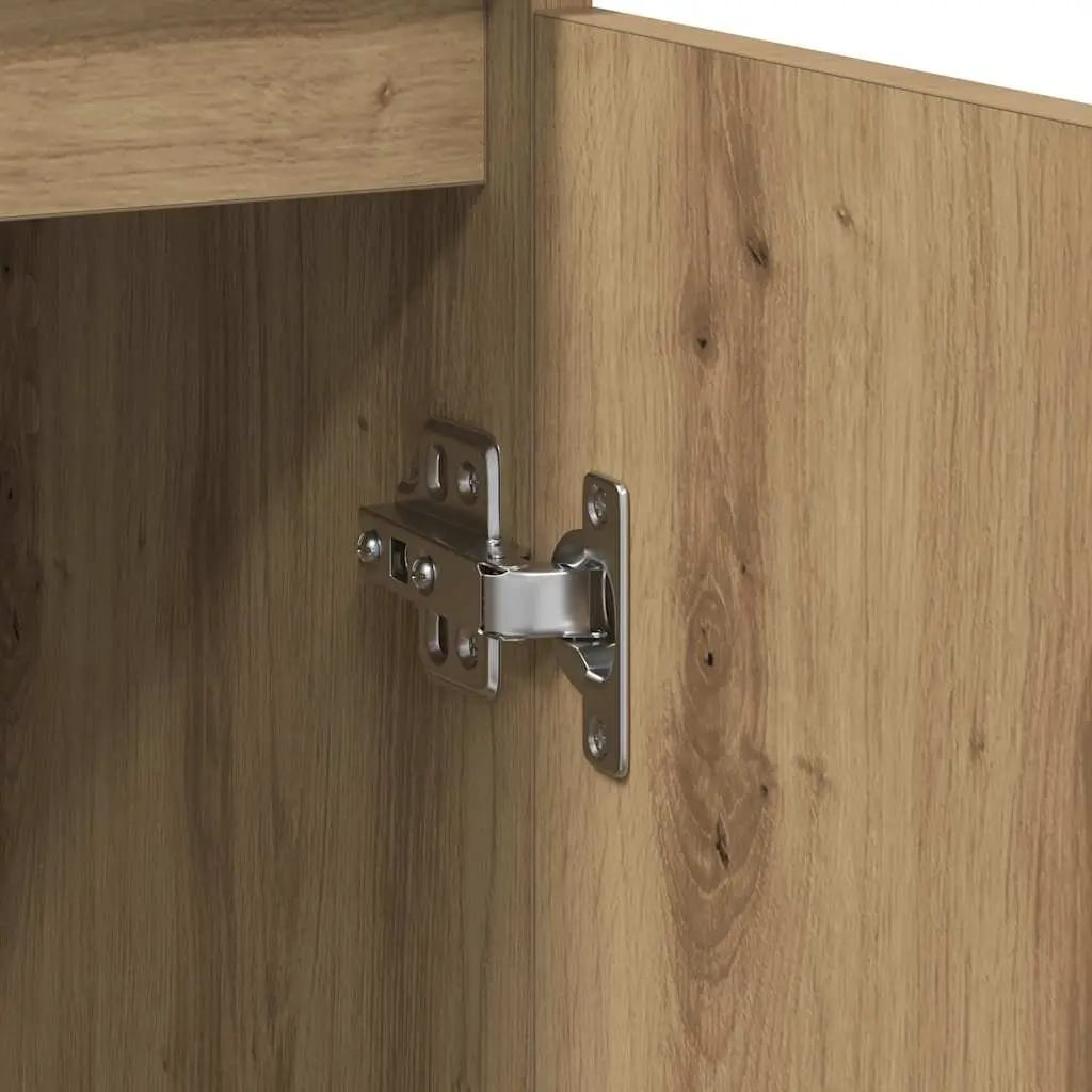 Brown Engineered Wood Sideboard Storage Cabinet Buffet 57x34x76cm