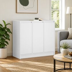 White Sideboard Cabinet in Engineered Wood, 85x34x76cm