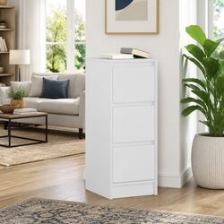 Engineered Wood White Storage Sideboard Cabinet