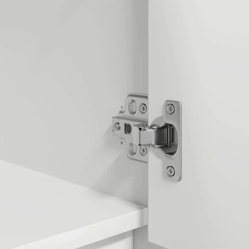 Storage Cabinet with Drawer Organised Interior Shelf White Engineered Wood
