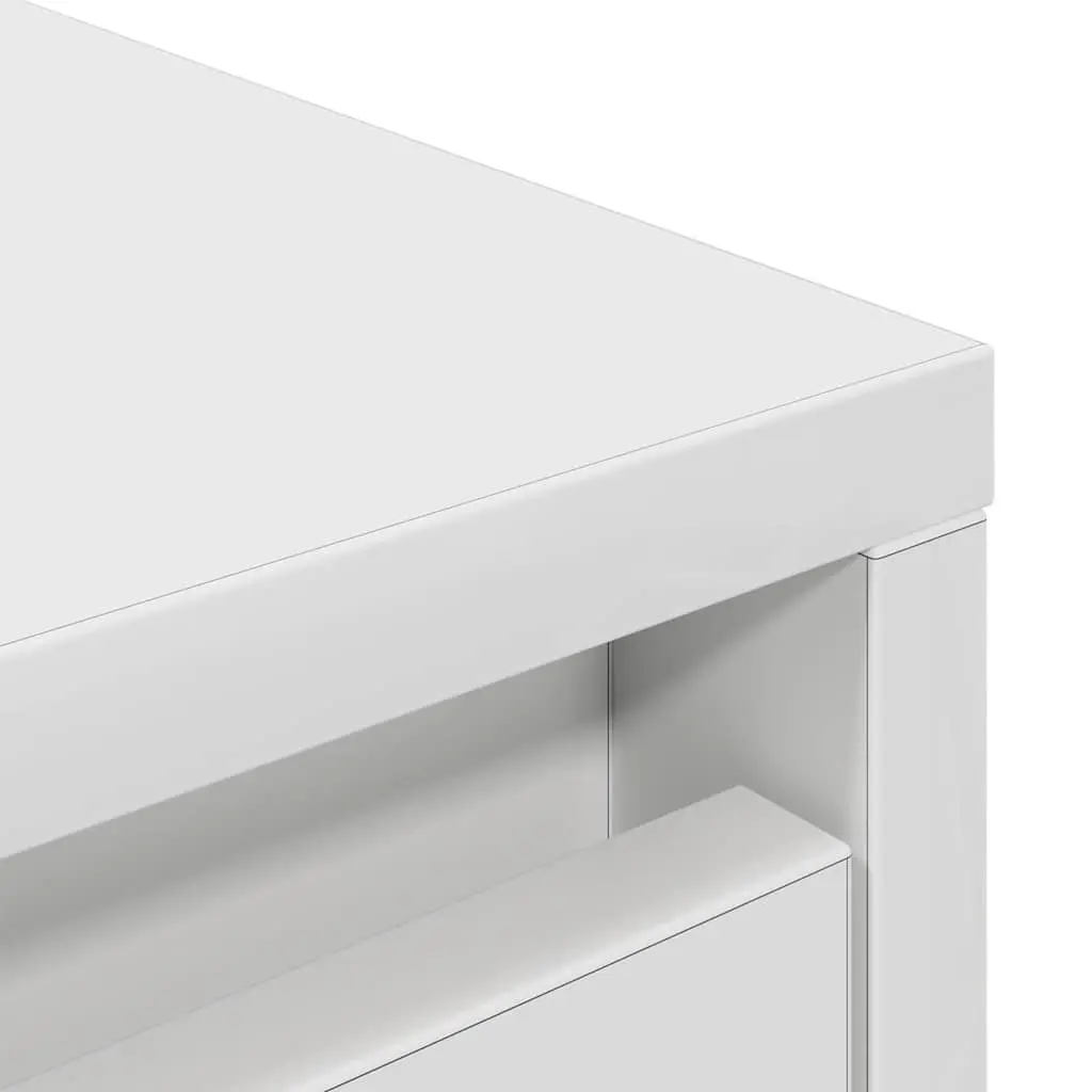 Highboard Storage Cabinet Engineered Wood Ample Storage Space White
