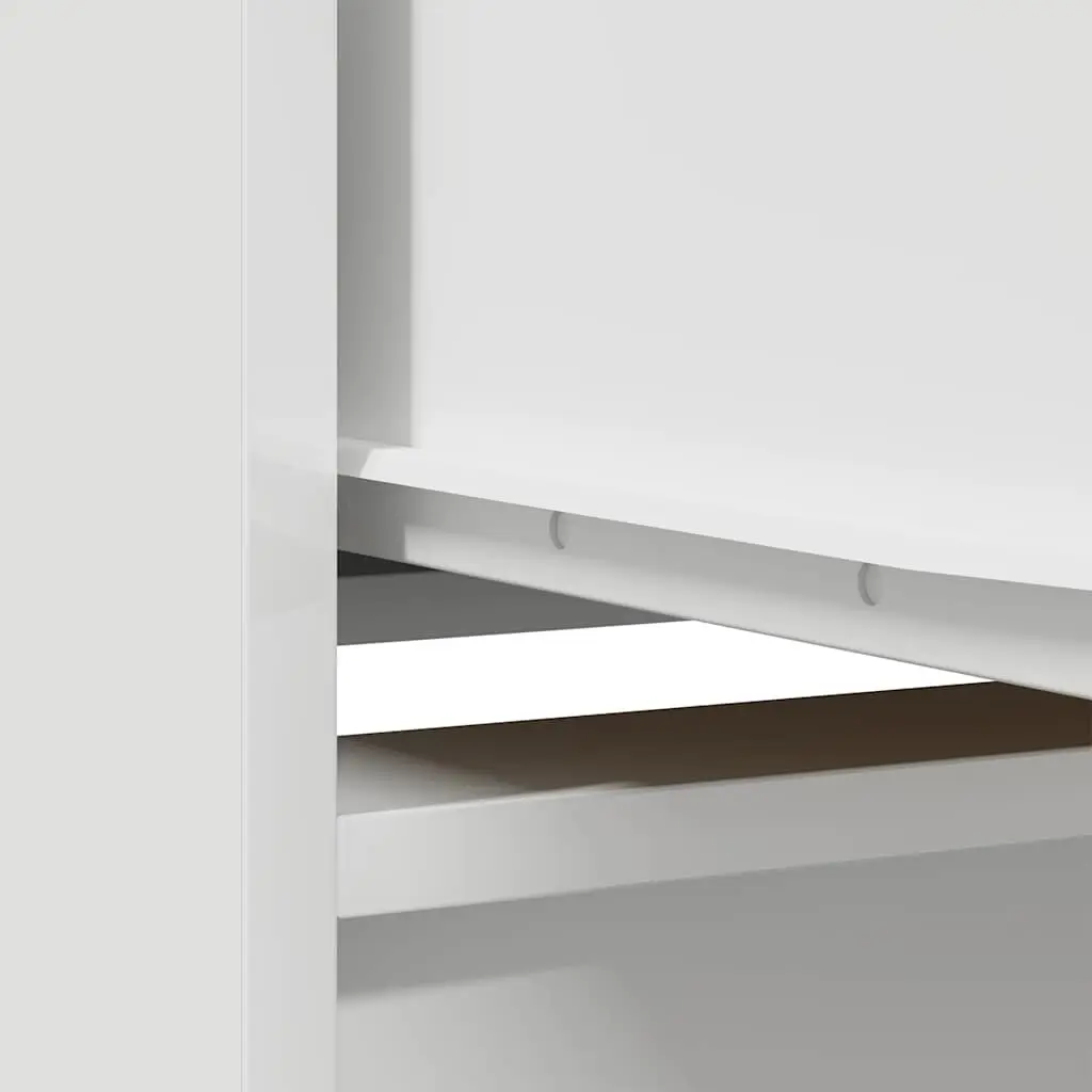 Highboard Storage Cabinet Engineered Wood Ample Storage Space White