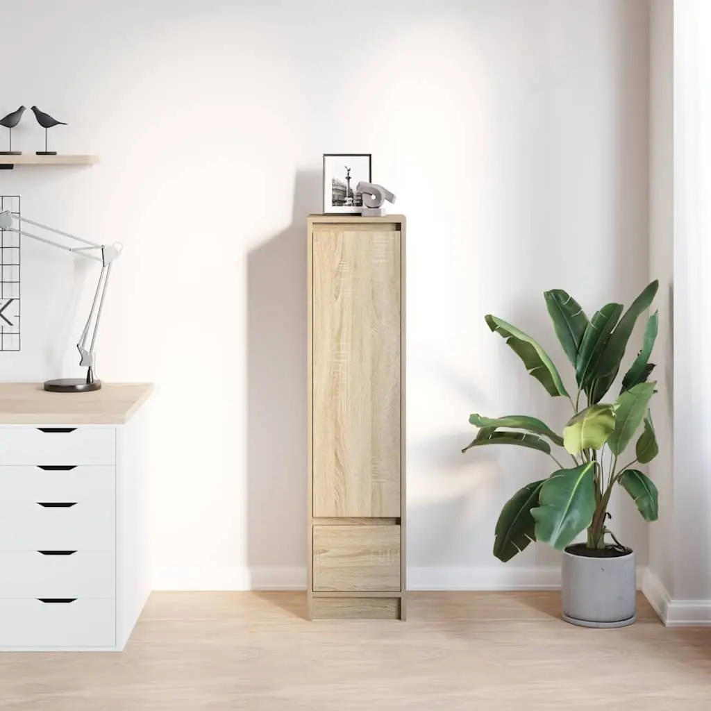 Storage Cabinet Engineered Wood Brown Highboard 295W x 340D x 1195H cm