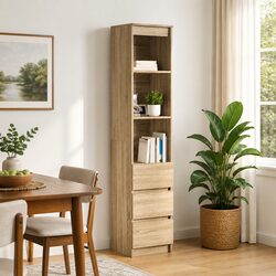 Highboard Cabinet in Brown Engineered Wood, 180cm Dimensions
