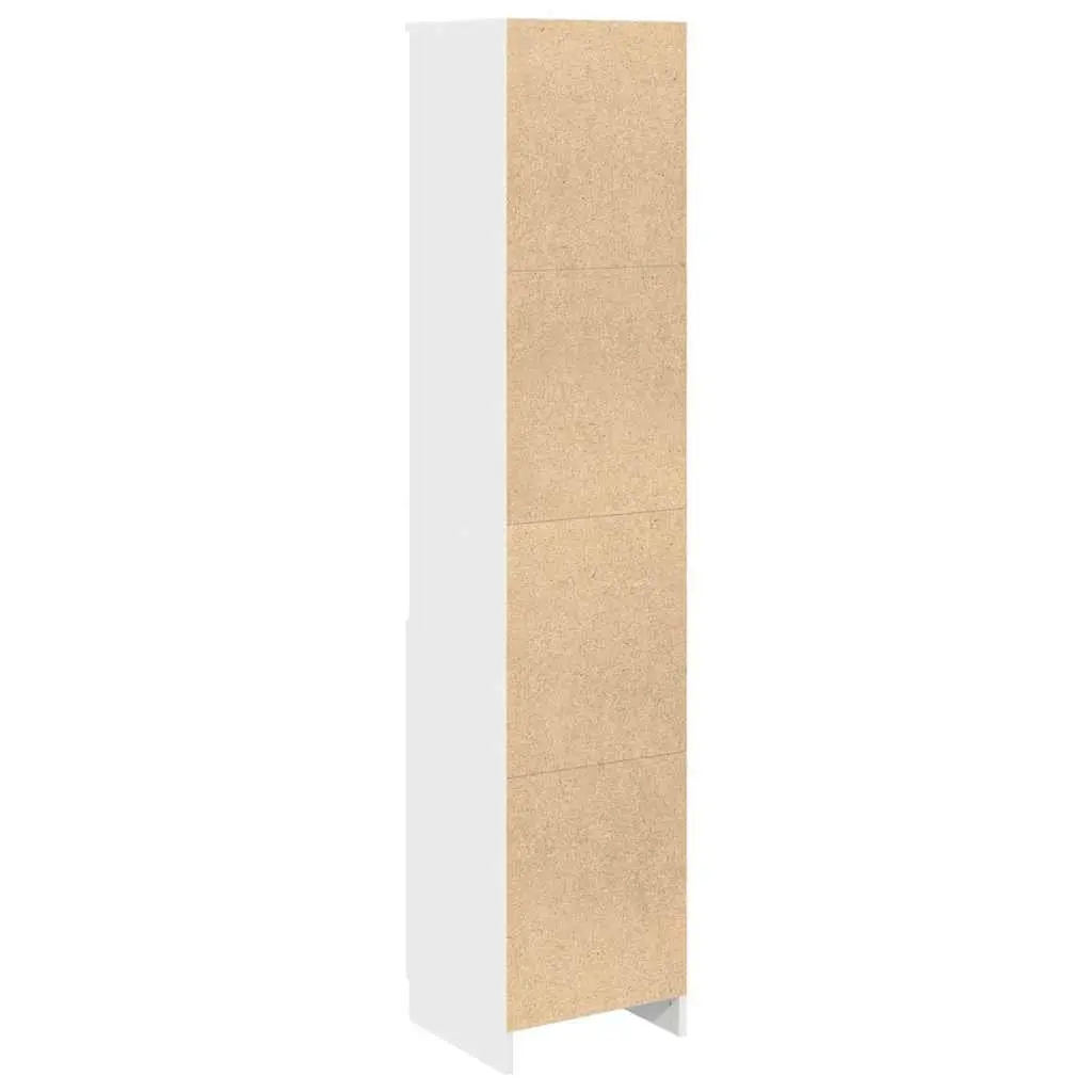 Highboard Storage Cabinet Engineered Wood Easy to Clean 37.5L x 35W x 180H cm White