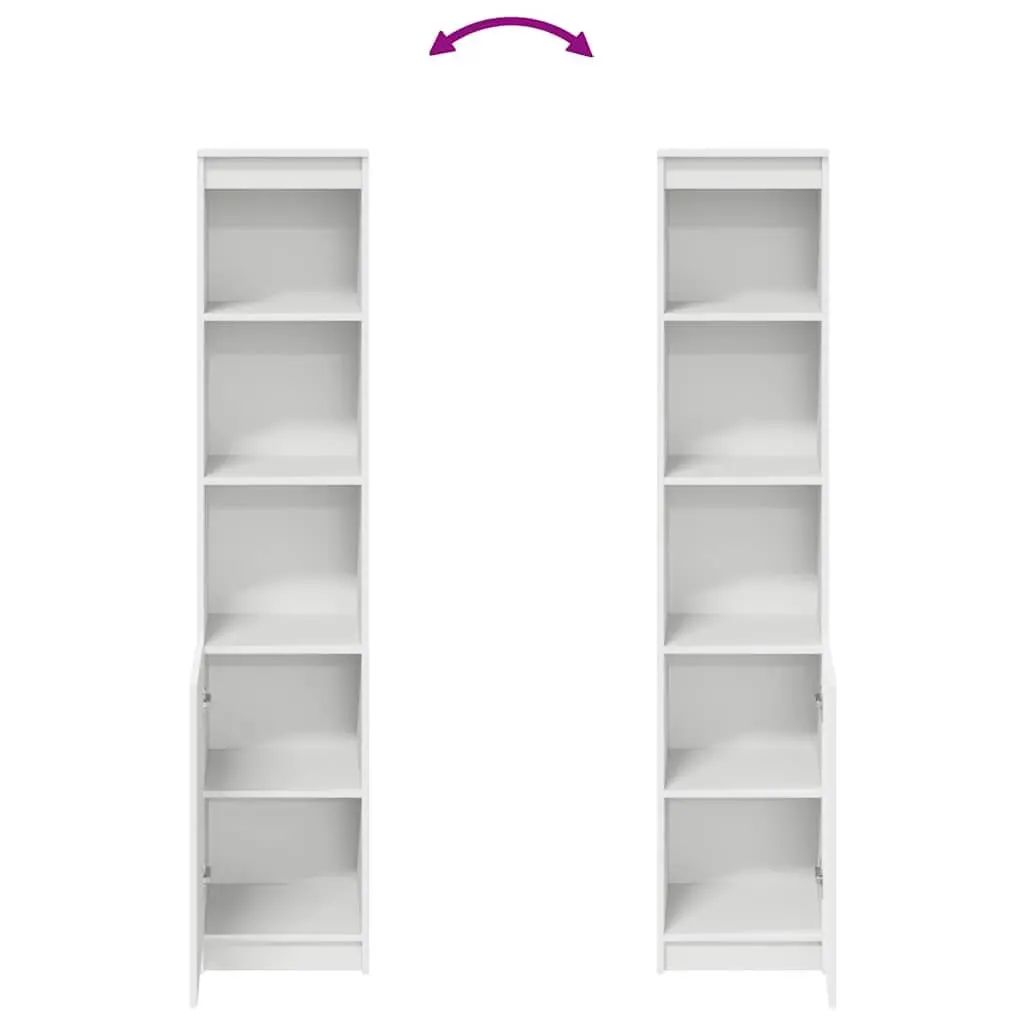 Highboard Storage Cabinet Engineered Wood Easy to Clean 37.5L x 35W x 180H cm White