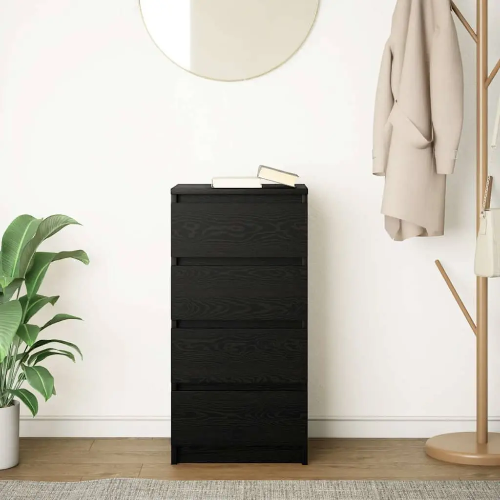 Sideboard Storage Cabinet Engineered Wood Ample Storage 37.5x35x76cm Black Oak