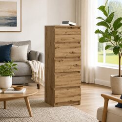 Engineered Wood Sideboard with Drawers in Brown