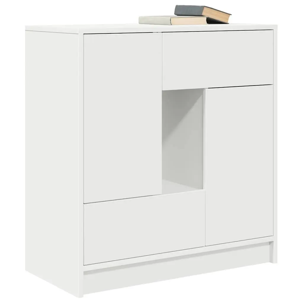 Sideboard Storage Cabinet with Drawers and Doors White 70.5W x 34D x 74.5H cm