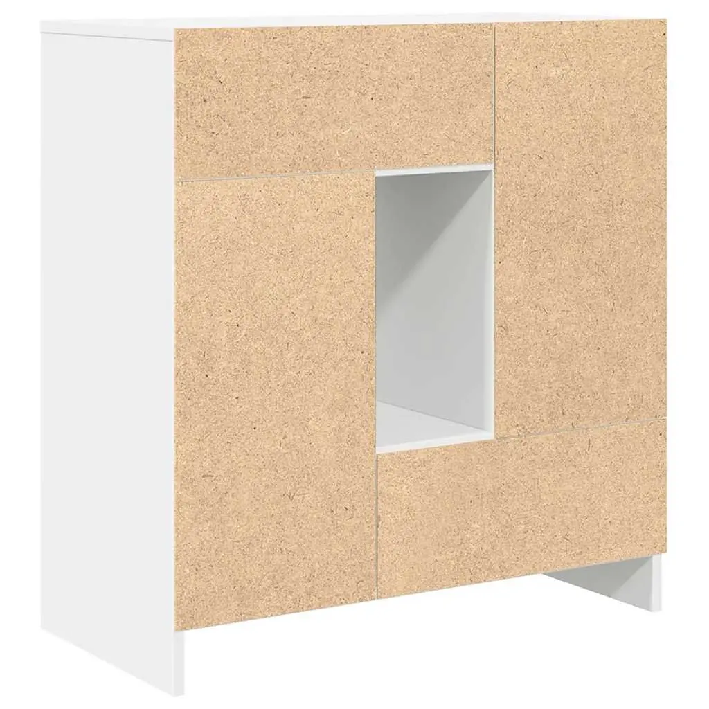 Sideboard Storage Cabinet with Drawers and Doors White 70.5W x 34D x 74.5H cm