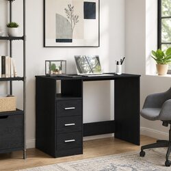 Engineered Wood Office Desk Black Oak 102x50x76cm