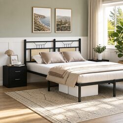 Modern Black Oak Bedside Cabinet - 40x30x40 cm Design