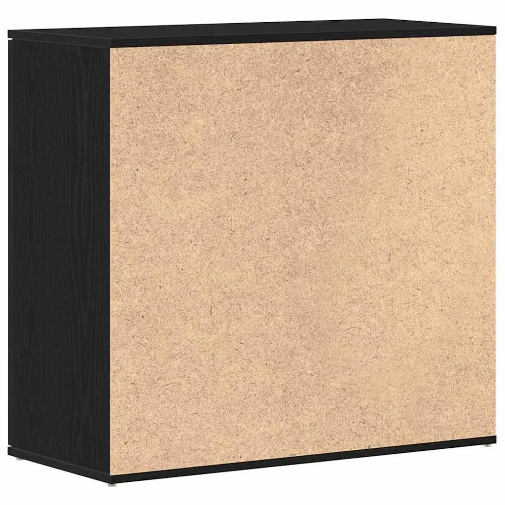 Storage Cabinet Engineered Wood Black Oak 80x36x75cm Minimalist Sideboard