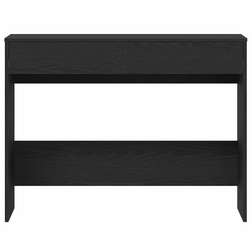 Office Desk with 2 Drawers Storage Smooth Surface 101x50x76.5cm Black