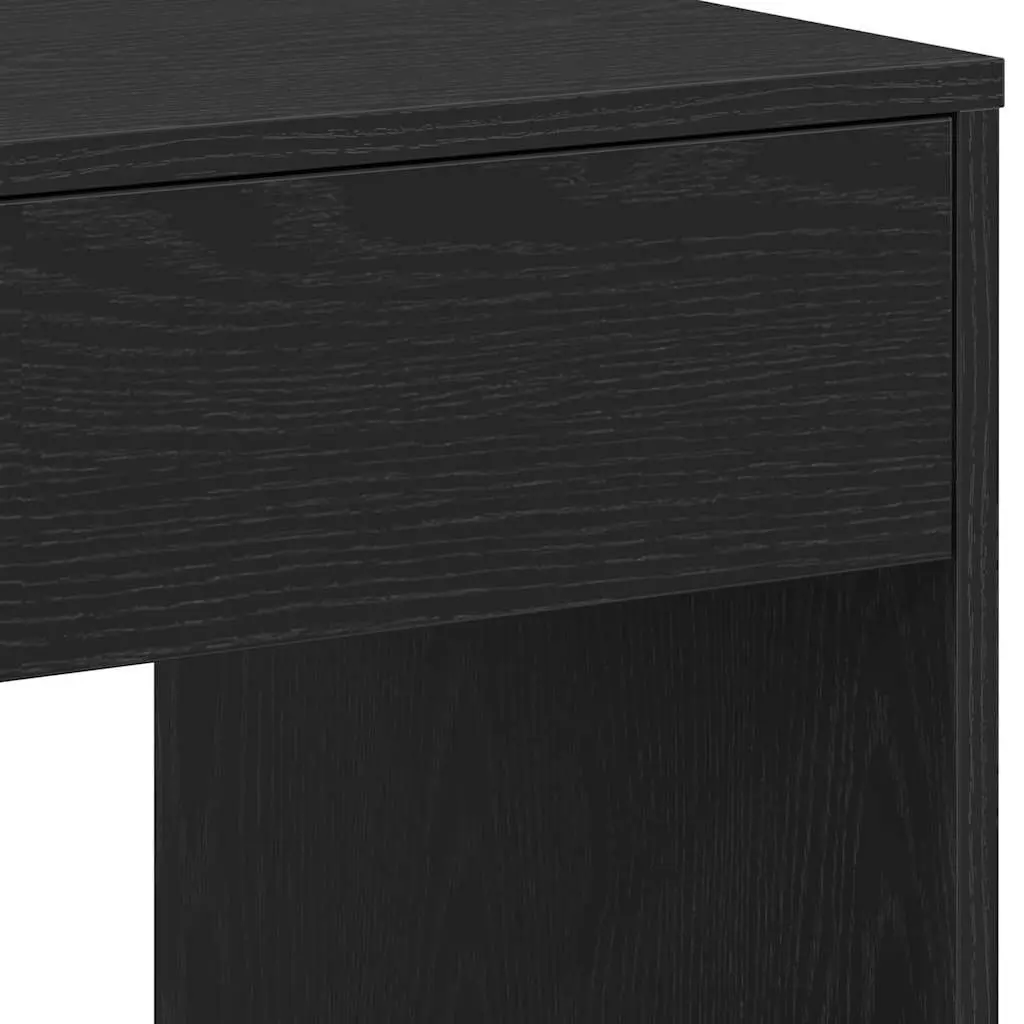 Office Desk with 2 Drawers Storage Smooth Surface 101x50x76.5cm Black