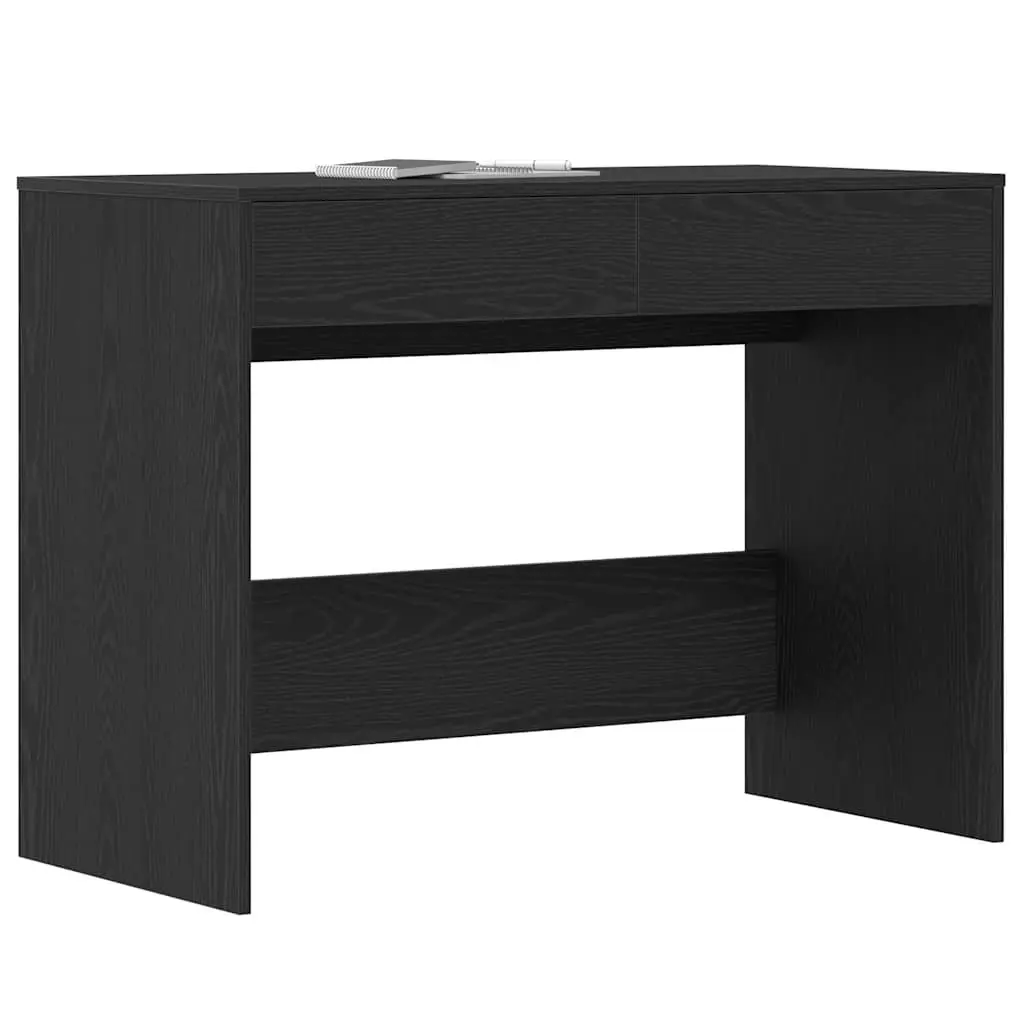 Office Desk with 2 Drawers Storage Smooth Surface 101x50x76.5cm Black