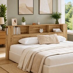Engineered Wood Wall-Mounted Headboard Cabinet