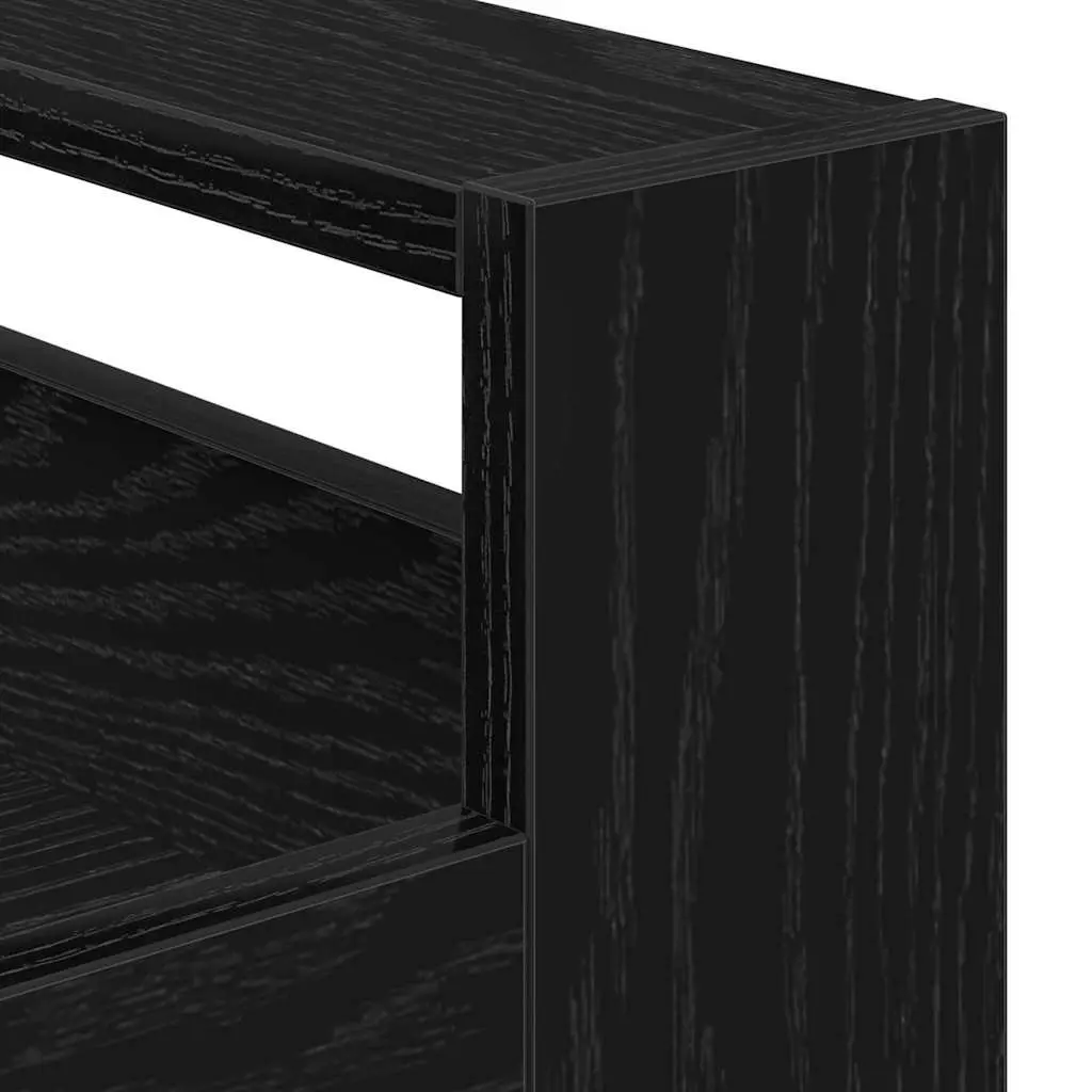 Kitchen Trolley Compact Mobile 60 x 45 x 80 cm Black Engineered Wood with Castors