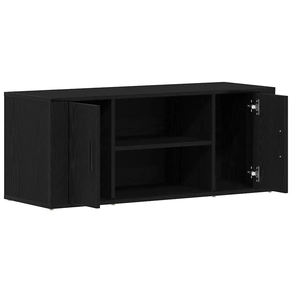 TV Cabinet Modern Storage Unit Engineered Wood 100x35x40cm Black Oak