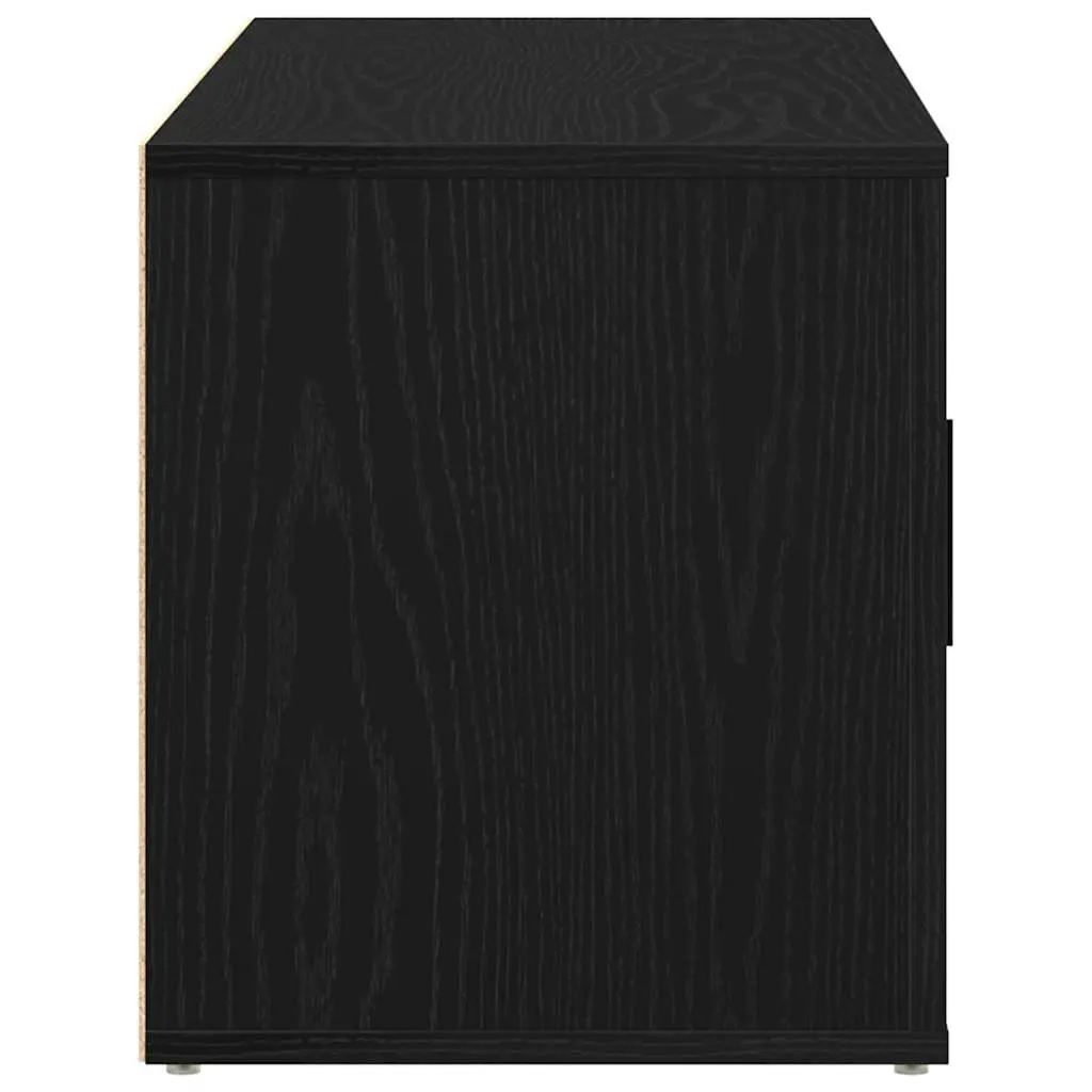 TV Cabinet Modern Storage Unit Engineered Wood 100x35x40cm Black Oak