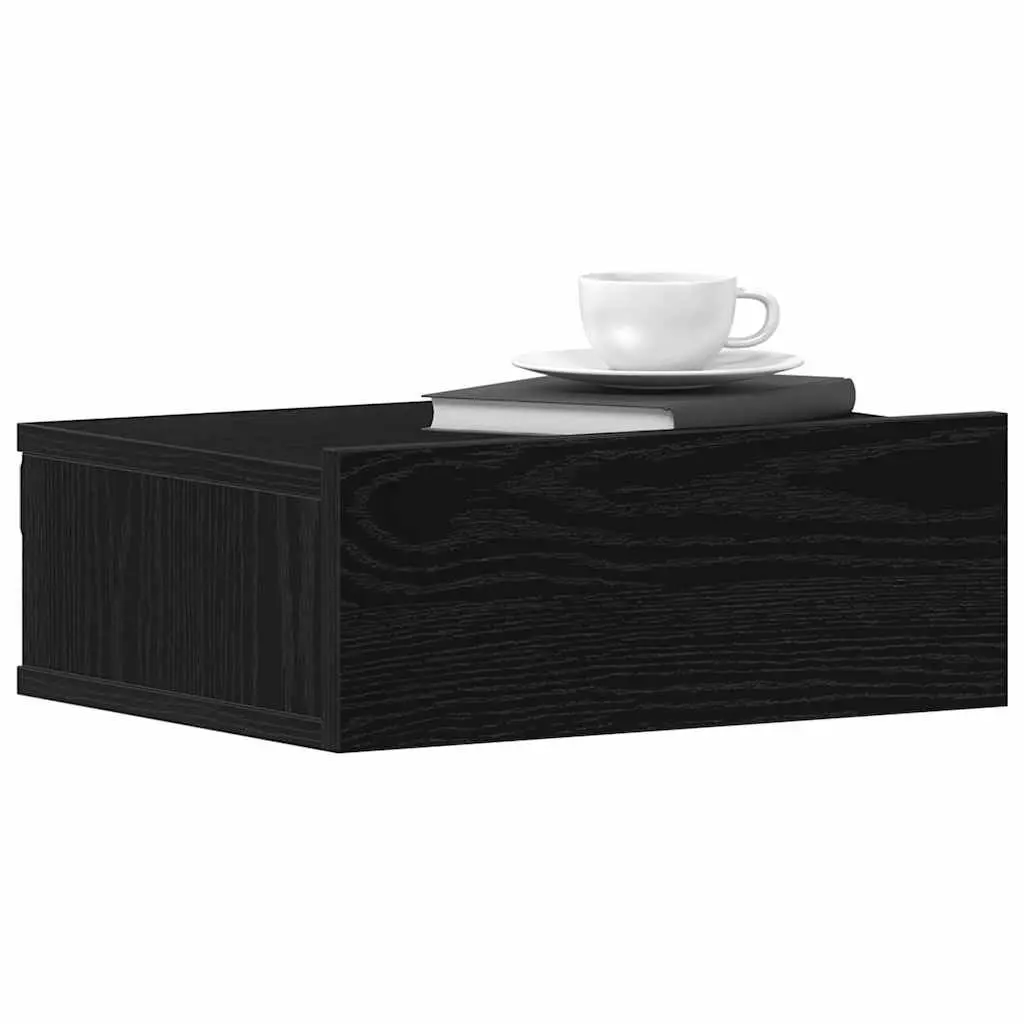 Floating Nightstand Space-Saving Wall-Mounted Storage Cabinet 40 x 32 x 15 cm Brown