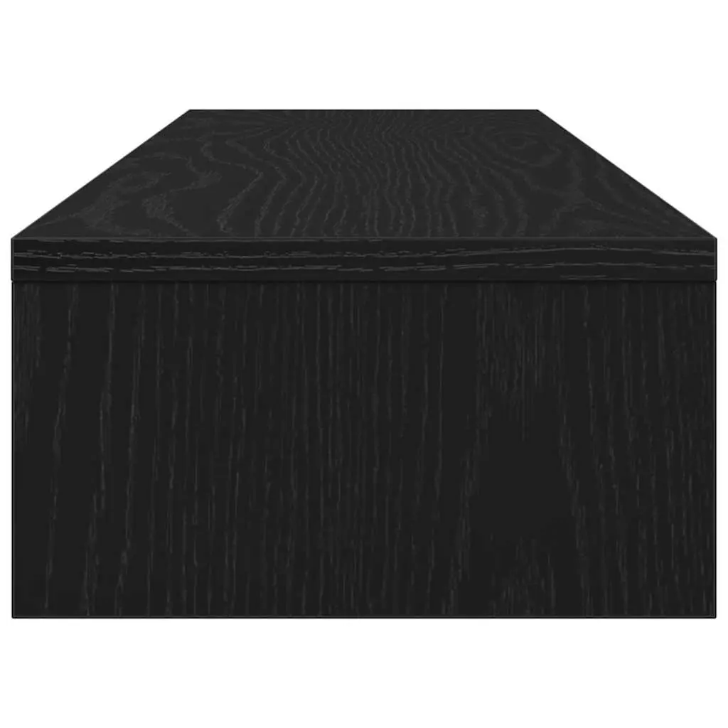 Desk Organizer Monitor Stand Engineered Wood Black Oak 100x24x13cm