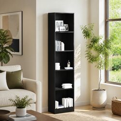 Modern 5-Shelf Bookcase for a Chic Home Aesthetic