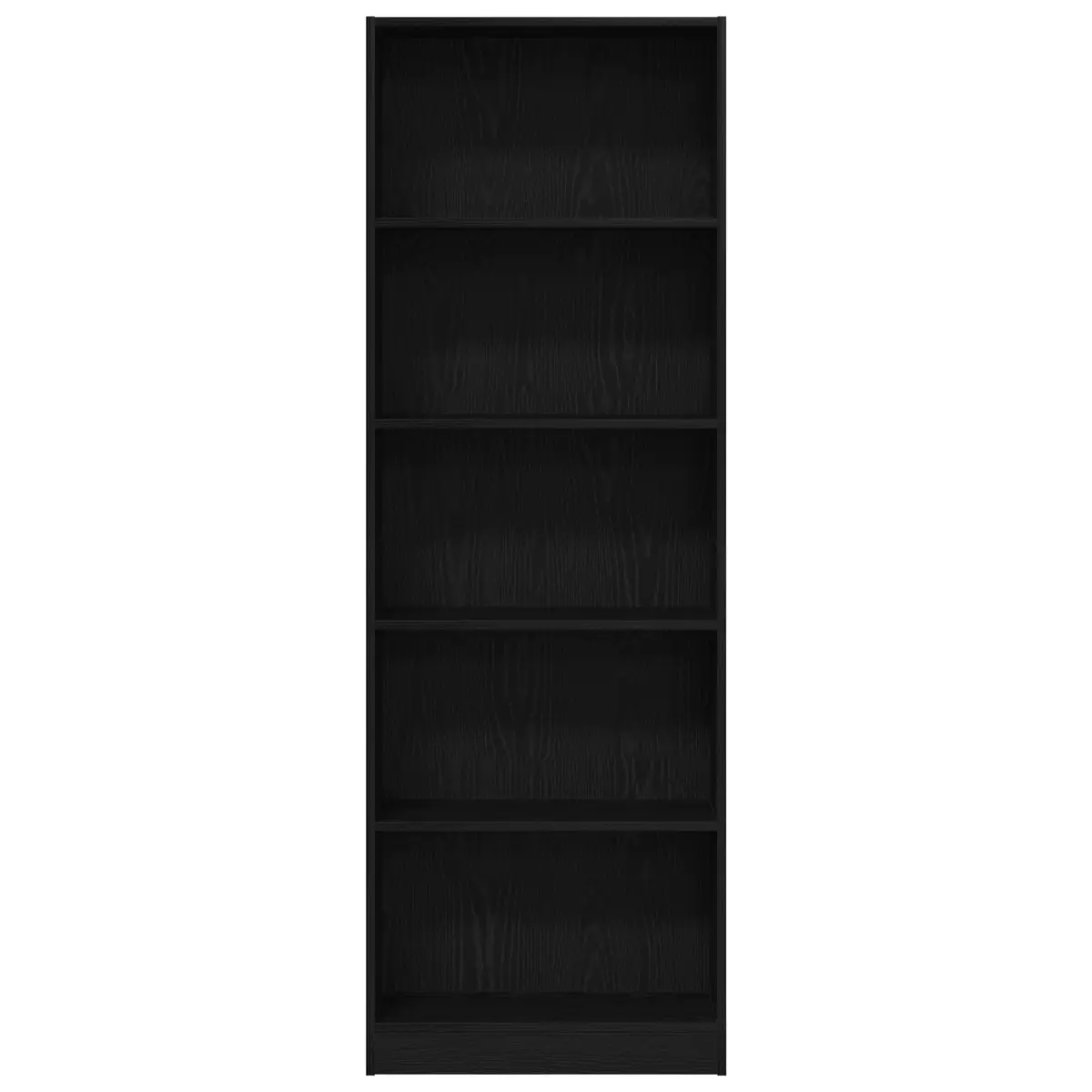 Bookshelf Modern Freestanding Storage Unit Black Oak 60 x 24 x 176 cm