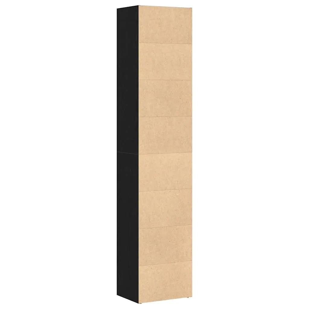 Book Cabinet Engineered Wood Black 40x30x189 cm Storage Shelving