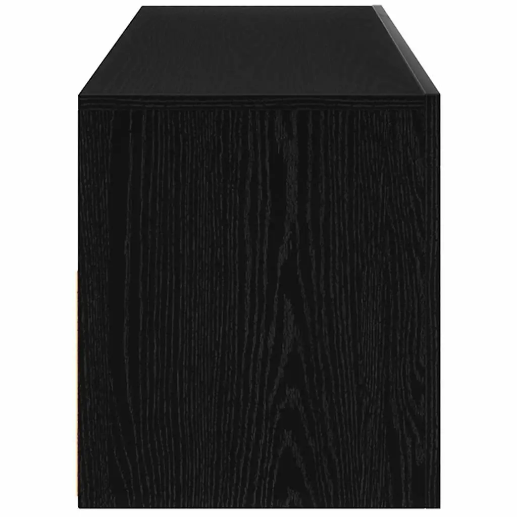TV Cabinet with LED Lights Modern Lowboard 90 x 35 x 40 cm Black Oak